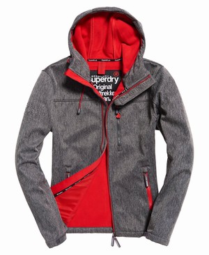 Superdry Hooded SD-Windtrekker Férfi Kabát Sötét Szürke/Piros | GXIJZ4190